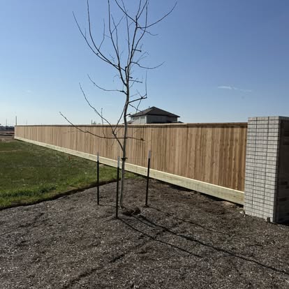 Wood with concrete column